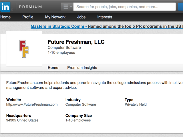  Trang giới thiệu công ty Future Freshman 