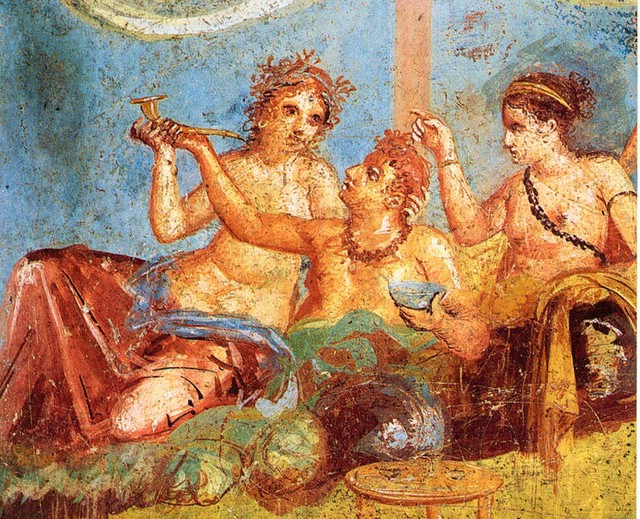  Những người Hy Lạp và La Mã cổ đại thường nằm khi ăn 