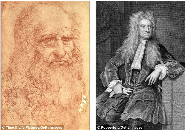  Thiên tài Leonardo da Vinci và nhà vật lý Issac Newton. 