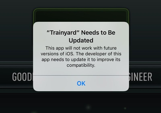  Ứng dụng này không hoạt động được trên các phiên bản tương lai của iOS. Nhà phát triển nó phải cập nhật để cải tiến tính tương thích. 
