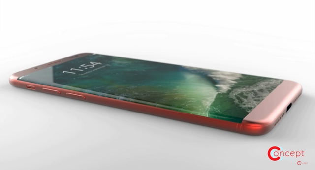 Chiếc iPhone 8 Edge bản màu đỏ trong hình dung của Concept Creator.