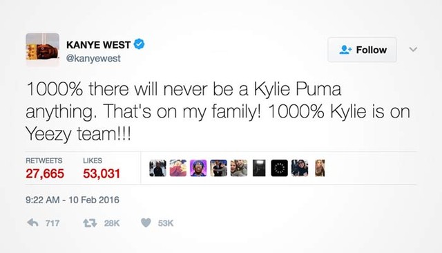  Dòng tweet từ năm 2016 của Kayne West đã bóng gió về chuyện adidas và PUMA sắp hợp nhất 