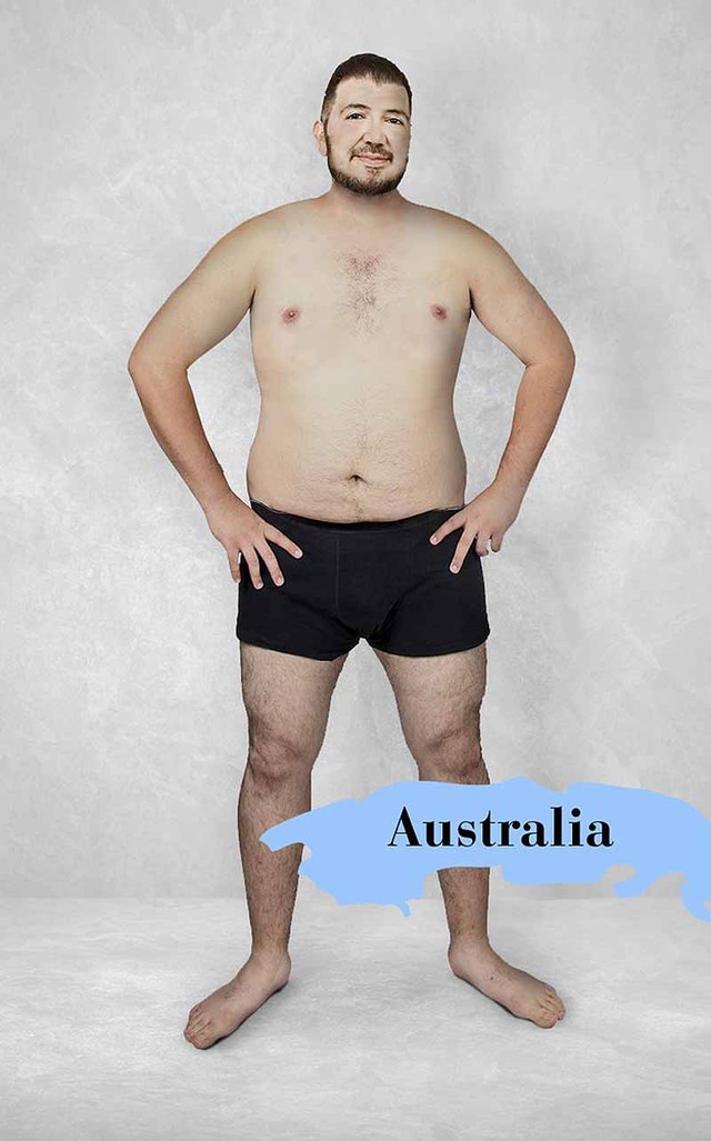  Trai đẹp Úc dường như cơ thể không khác mấy bản gốc: Bụng phệ, béo đều... chủ yếu tập trung vào khuôn mặt sáng sủa hơn. Nếu như vậy, có lẽ đa số đàn ông Việt Nam đều là trai đẹp ở Úc 