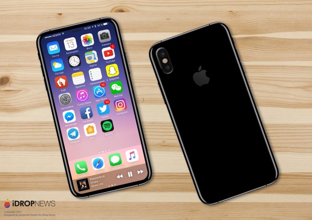  Concept iPhone 8 với màn hình OLED chiếm trọn măt trước và camera kép phía sau 