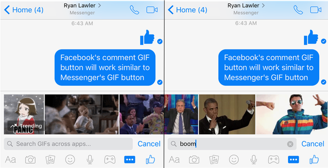 Tính năng gửi ảnh GIF trong Messenger