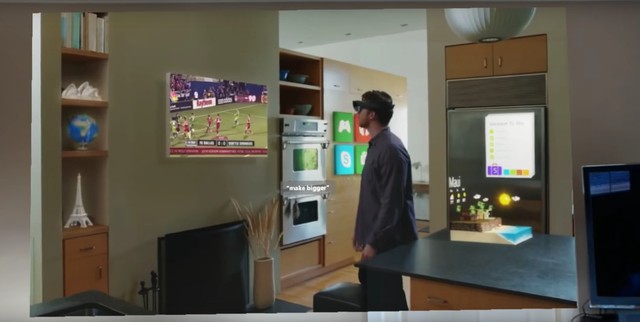  Microsoft cho biết một ngày nào đó HoloLens sẽ có thể thay thế mọi màn hình trong nhà.​ 