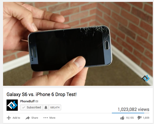  Galaxy S6 thất bại trước iPhone 6 trong bài thả rơi do David thực hiện 