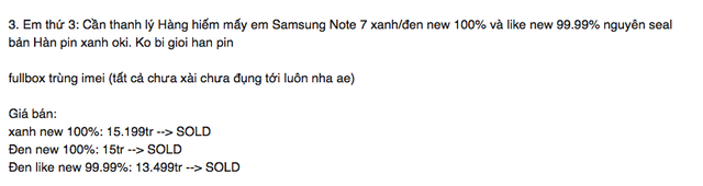  Một lượng không nhỏ người dùng vẫn đang có nhu cầu sở hữu Galaxy Note7 