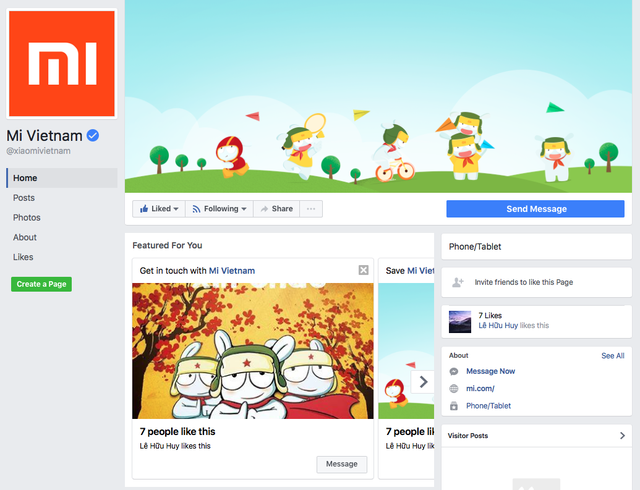  Fanpage chính thức của Xiaomi Việt Nam 
