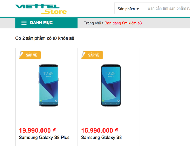  Galaxy S8 và S8 tại Viettel Store có giá rẻ hơn các đại lý khác từ 1-2 triệu đồng 