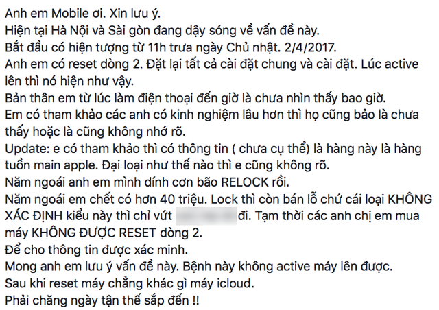  Chia sẻ trên Facebook, dân buôn iPhone kêu trời vì hàng loạt những biến cố xảy ra trong thời gian qua 