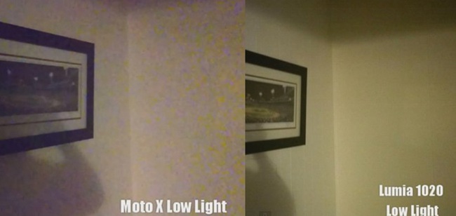  So sánh ảnh chụp thiếu sáng không flash giữa Moto X và Lumia 1020.