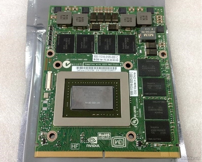  Card đồ họa rời GTX 675MX (Kepler) cho laptop của nVIDIA, giá trên eBay khoảng 300$