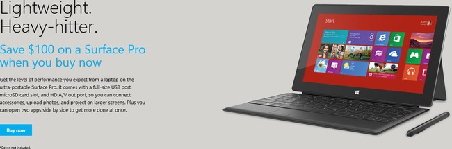 Microsoft giảm giá 100 USD cho Surface Pro
