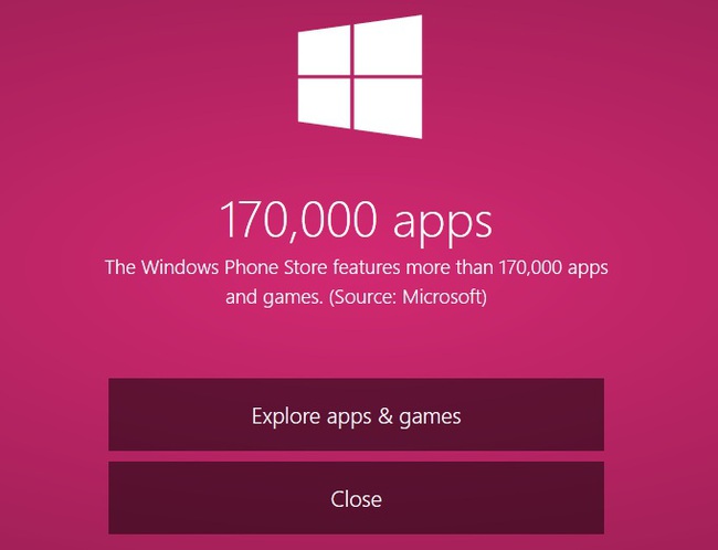 Windows Phone Store cán mốc 170.000 ứng dụng sau hơn 3 năm xuất hiện