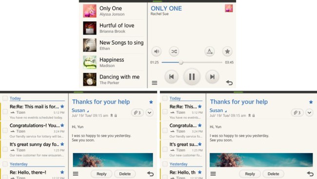 Rò rỉ ảnh chụp màn hình của Tizen 2.1, giống Bada và Android