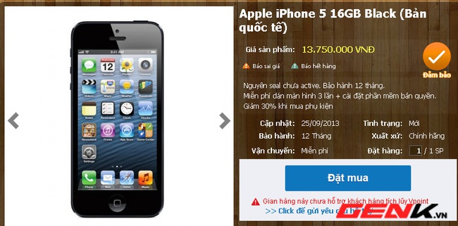 iPhone 5 tiếp tục giảm gi&aacute; tại Việt Nam sau 1 tuần iPhone 5s được b&aacute;n