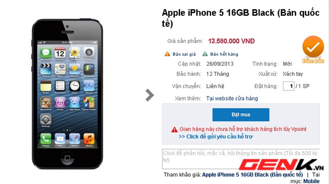 iPhone 5 tiếp tục giảm gi&aacute; tại Việt Nam sau 1 tuần iPhone 5s được b&aacute;n