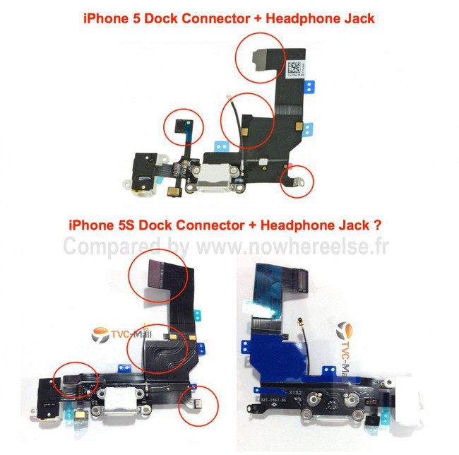 Lộ diện những thay đổi mới phần linh kiện bên trong của iPhone 5S