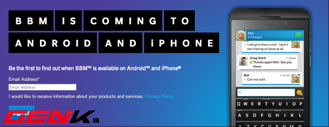 BBM sẽ có phiên bản cho hai nền tảng Android và iOS