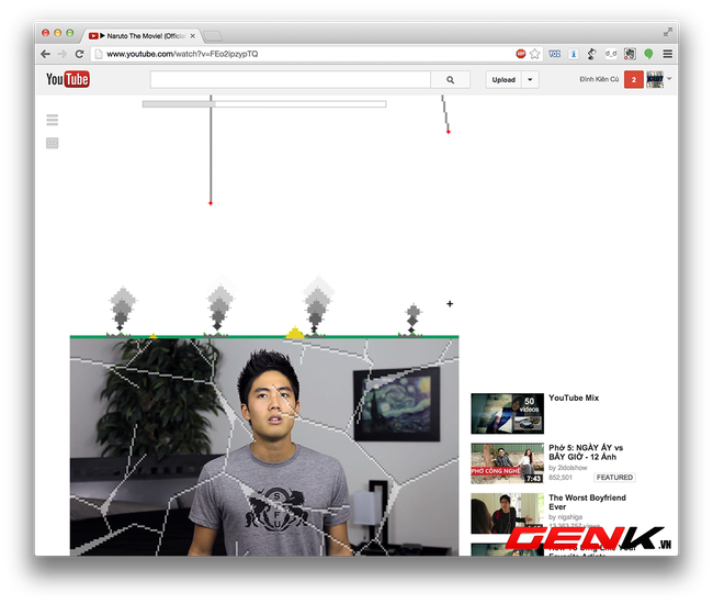 Chơi game Missle Command ngay tr&ecirc;n YouTube.