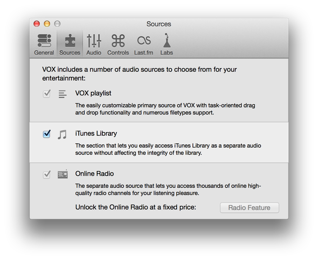 VOX - Phần mềm nghe nhạc gọn nhẹ dành cho Mac