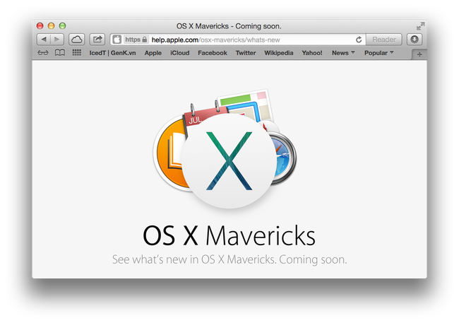 Apple mở trang web riêng cho OS X Mavericks.