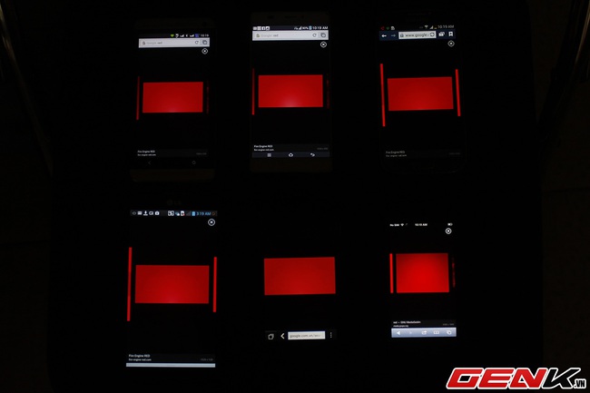 Thử nghiệm màn hình với iPhone 5, Z10, Vega Iron, Galaxy S4, One và Optimus G Pro