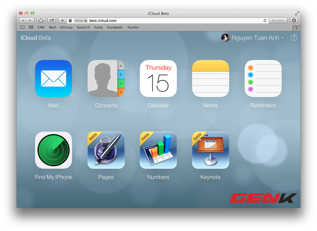 Apple ra mắt bản beta của iCloud.com mang phong cách iOS 7