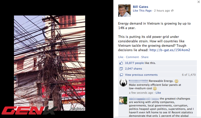 Tỷ phú Bill Gates cũng phải "choáng" vì lưới điện tại Việt Nam