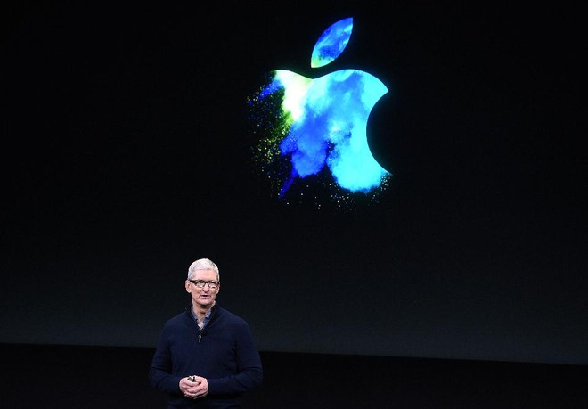 Tim Cook - CEO Apple phát biểu trong sự kiện ra mắt sản phẩm tại Cupertino, trụ sở chính của Apple.