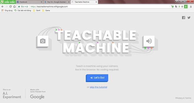  Teachable Machine sẽ mang lại trải nghiệm AI chân thực nhất. 