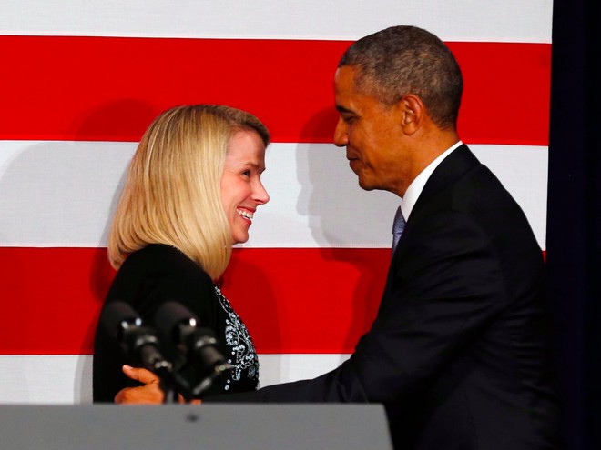  Marissa Mayer cùng tổng thống Barrack Obama. 
