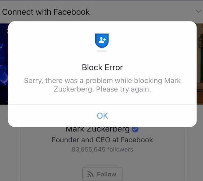  Không thể chặn Mark Zuckerberg chỉ là lỗi thuật toán của Facebook. 