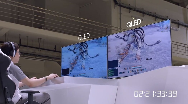  Hình ảnh trong tựa game Blade & Soul được truyền trực tiếp tới hai màn hình OLED và QLED 