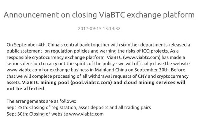  ViaBTC ra thông báo bằng tiếng Trung, tiếng Anh và tiếng Nga trên website của mình 