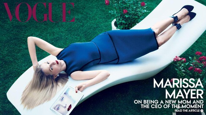  Marissa Mayer trên trang bìa tạp chí Vogue. 