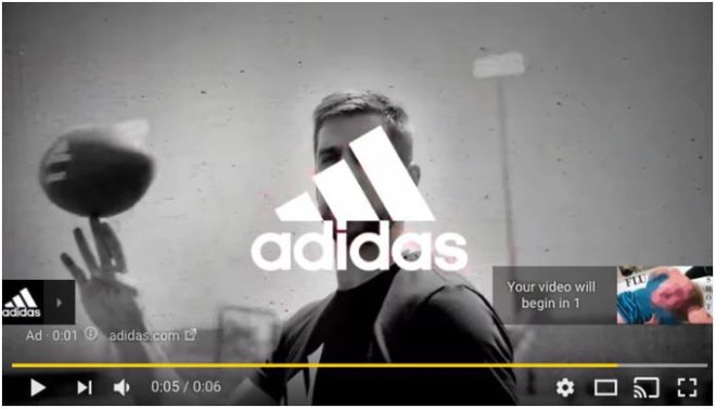  Quảng cáo của Adidas vẫn xuất hiện trên các video có nội dung không phù hợp với trẻ em. 