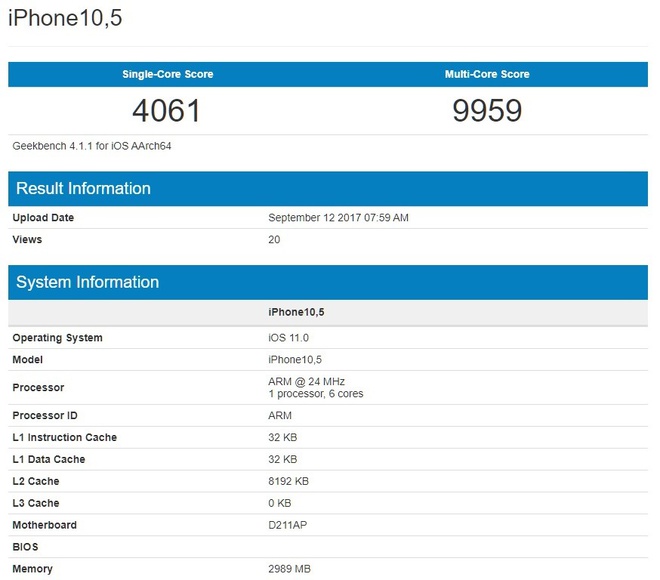  Lấy ví dụ so sánh: Galaxy Note 8 có điểm số lần lượt là 1984 và 6116 trên Geekbench 