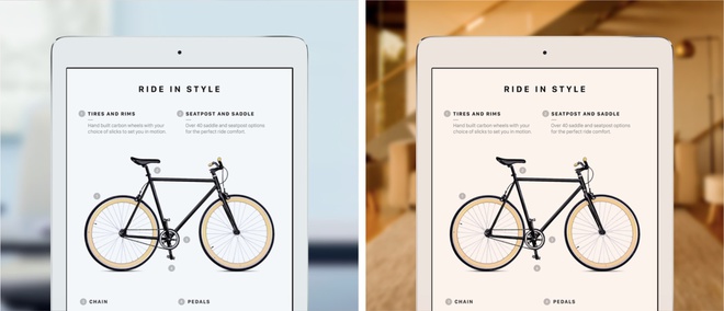  True Tone Display là công nghệ lần đầu có mặt trên iPad Pro, giúp điều chỉnh màu sắc màn hình dựa theo môi trường 