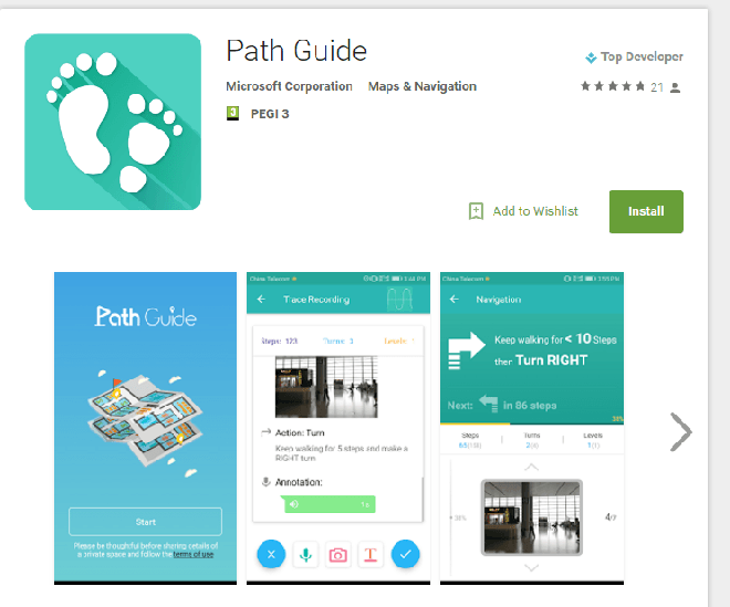  Ứng dụng Path Guide của Microsoft. 