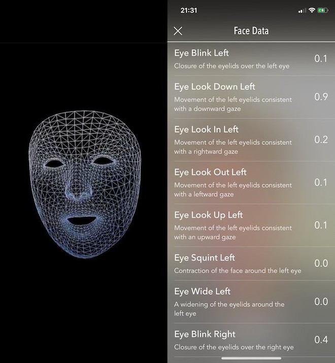  MeasureKit có thể ghi lại bản đồ 3D khuôn mặt bạn một cách rất chi tiết và hàng chục cử động của cơ mặt. 