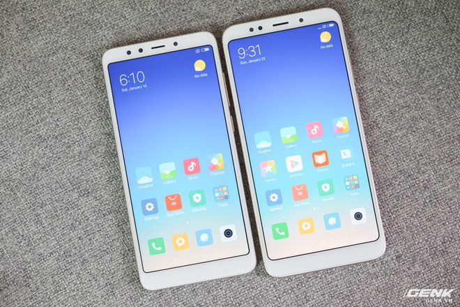  Redmi 5 đặt cạnh Redmi 5 Plus 