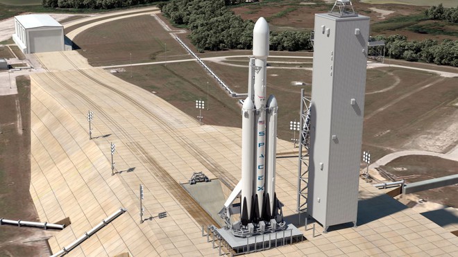  Ảnh dựng Falcon Heavy từ SpaceX