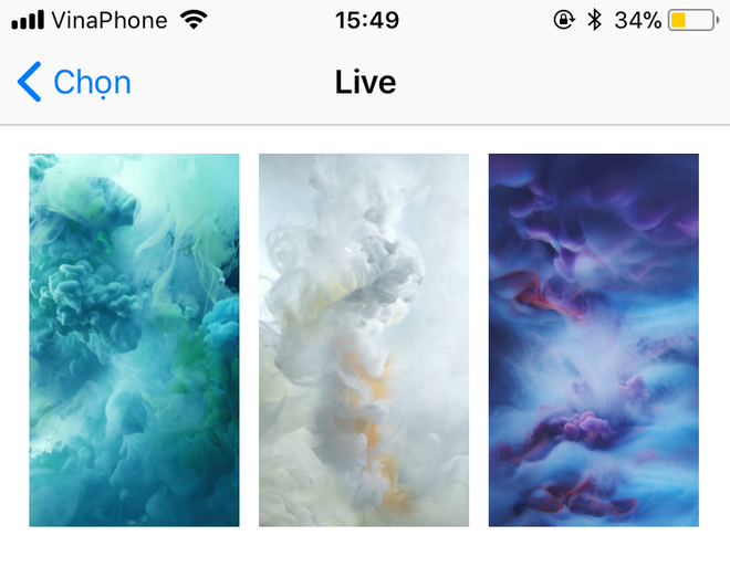  Những hình nền động (Live Wallpaper) cá chọi, đi kèm với iPhone 6s trở lên đã bị gỡ bỏ. Người dùng giờ đây chỉ còn 3 hình nền khói để lựa chọn ​ 