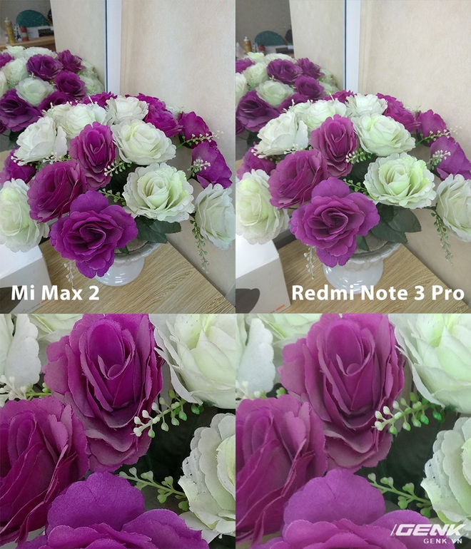  So sánh nhanh về chất lượng ảnh giữa Mi Max 2 và Redmi Note 3 Pro (Mi Max thế hệ đầu tiên cũng có camera 16MP tương tự RMN3P). Có thể thấy ảnh của Mi Max 2 cho độ chi tiết và độ bão hòa màu sắc cao hơn đáng kể. 