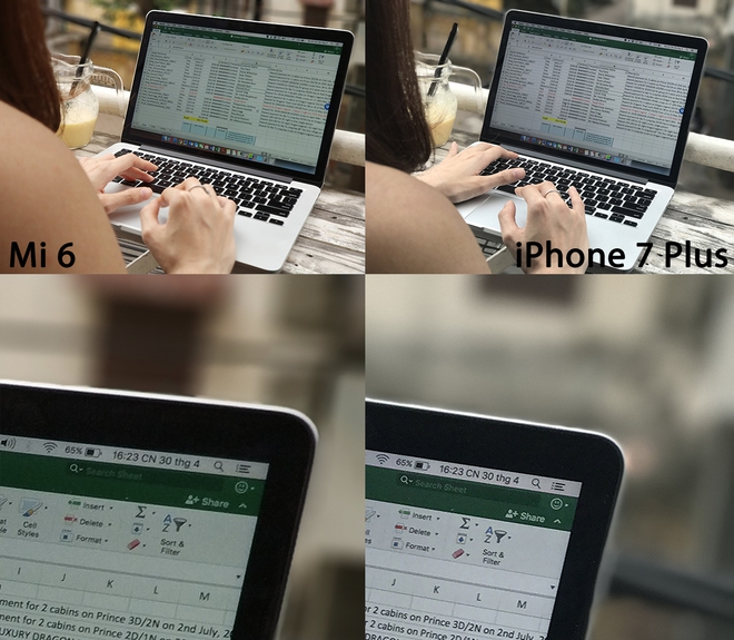  So sánh ảnh xóa phông của Mi 6 và iPhone 7 Plus 