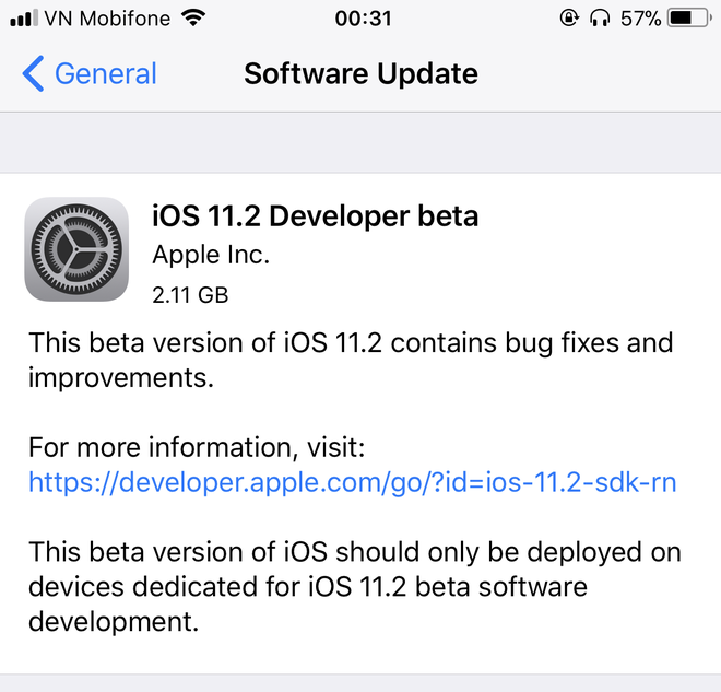  iOS 11.2 Beta 