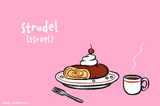  Strudel - loại bánh ngọt làm bằng trái cây tẩm đường, cuộn trong bột mỏng đem nướng. Nó có làm bạn nghĩ đến ký tự @ không? 