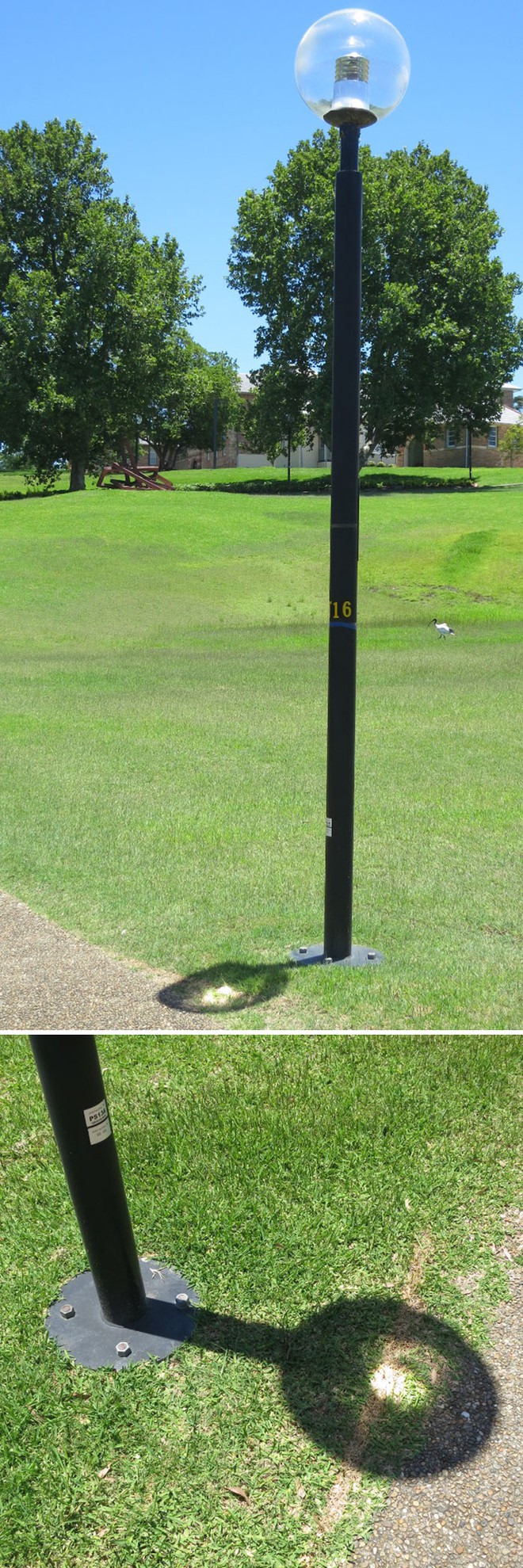  Chao đèn vô tinh biến thành một thấu kính, hội tụ ánh sáng mặt trời và thiêu đốt một vệt dài trên bãi cỏ suốt nhiều năm 